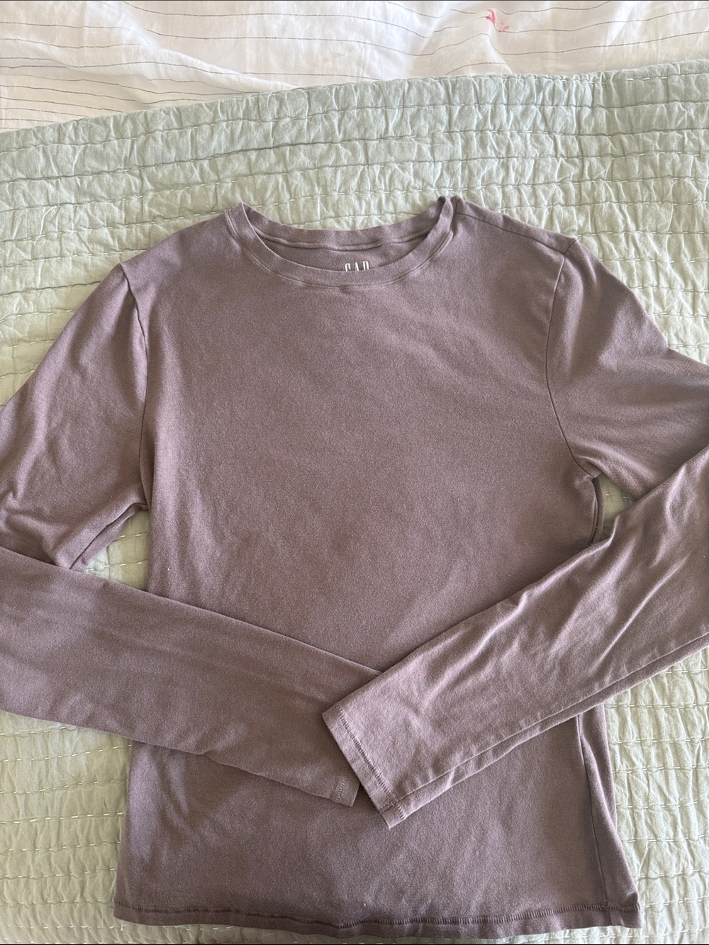 GAP Long Sleeve Tee in Rock Brown